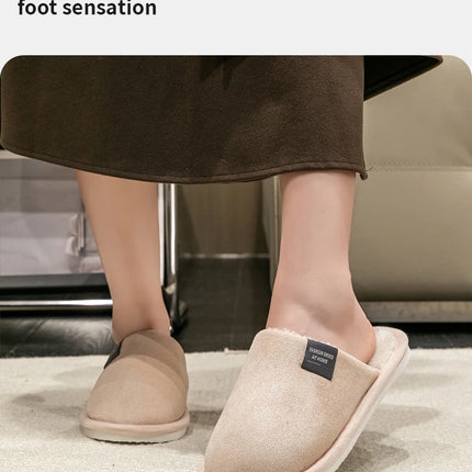 Winter Warm Slippers Men House Non Slip Soft Shoes Comfortable Flat Heel Home Indoor Bedroom Plush Slippers Bedroom Female shoes