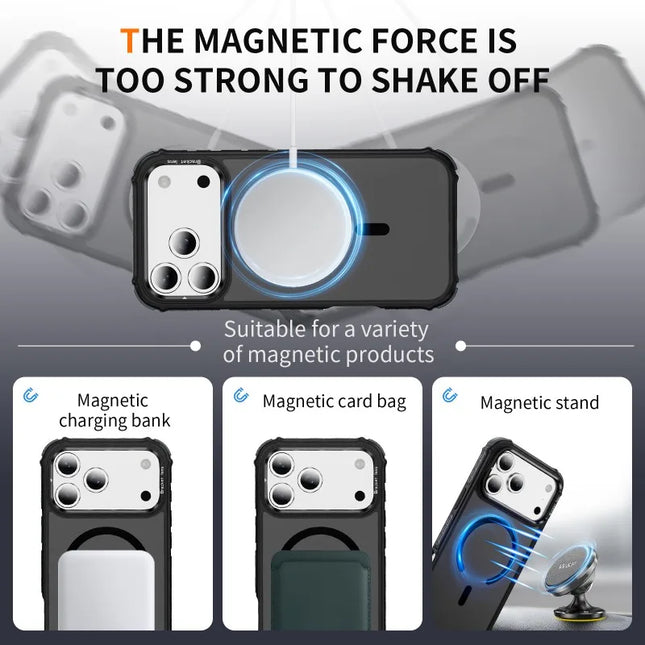 Fashion Skin-friendly Frosted Phone Case For IPhone 17 Shockproof Magnetic Charge Lens Bracket Protective Cover