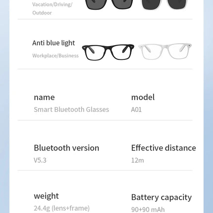 New AI Translation Smart Glasses Bluetooth Call Headphones UV Protective Lenses Connected Bezel Outdoor Sports Sunglasses