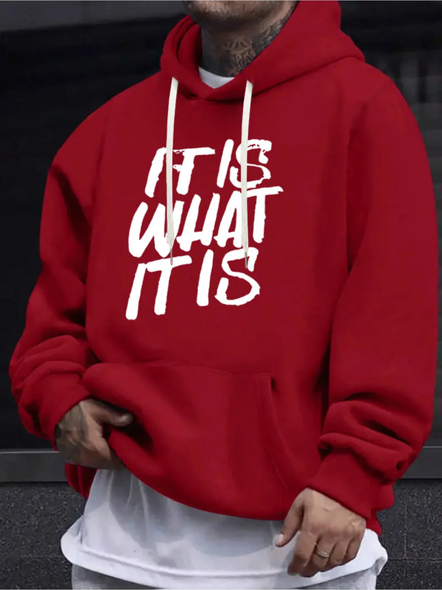 Men's Hooded Sweatshirt Casual Long Sleeve Drawstring Hoodie for Fall Winter Soft Comfortable Pullover Autumn Winter Apparel