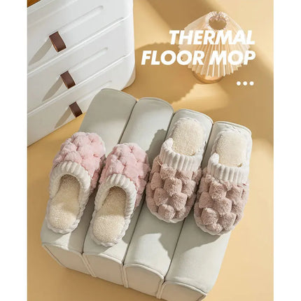 Winter Footwear Flat New Autumn Women Indoor Home Non Slip Versatile House Shoes Warm Plush Cotton Slippers TG06