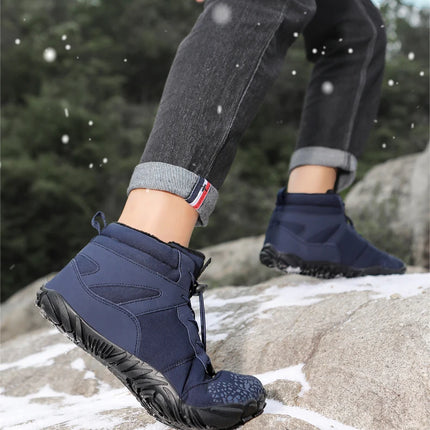 Winter Barefoot Boots Men Winter Shoes Barefoot Ankle Boots 36-46 Couple Snow Shoes Outdoor Hiking Shoes Fur Warm Plush Boots