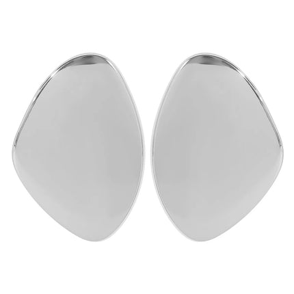 New Large Asymmetric Flat Bright Metal Alloy Massive Heavy Earrings for Women Girls Exaggerated Trend Jewelry Gifts