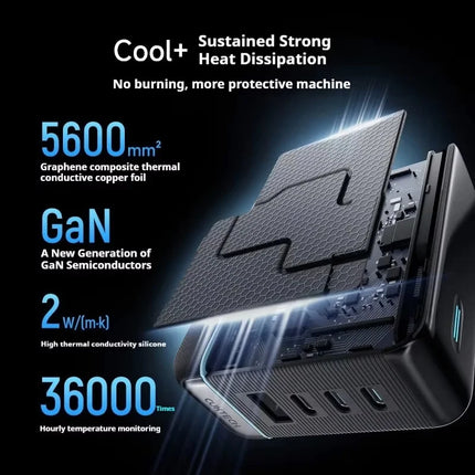 CukTech 10 Ultra GaN Charger 120W MAX Power Adaptor Adaptive Fast Charge Digital Display Mobile Phone Charger Original PD2.0 3.0