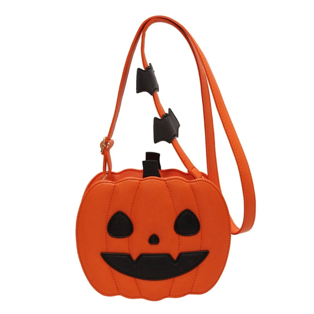 Halloween Pumpkin Shoulder Bag Women Novelty Purse PU Leather Female Daily handbag Halloween Creative Candy Bags for Kids
