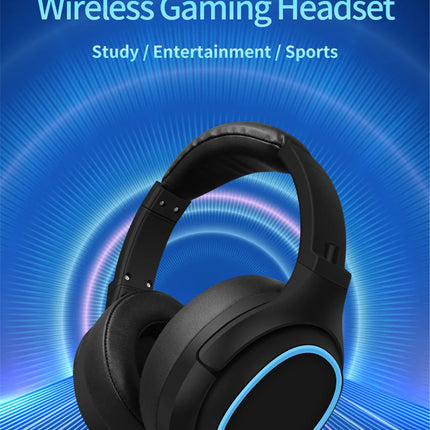 20 H Play Bluetooth Headphones with Large Earmuffs Wireless Earphones with Bass Noise Cancelling and Mic TF-card Support Helmet