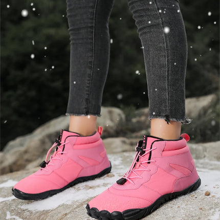 Winter Barefoot Boots Men Winter Shoes Barefoot Ankle Boots 36-46 Couple Snow Shoes Outdoor Hiking Shoes Fur Warm Plush Boots