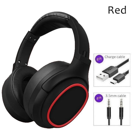 20 H Play Bluetooth Headphones with Large Earmuffs Wireless Earphones with Bass Noise Cancelling and Mic TF-card Support Helmet
