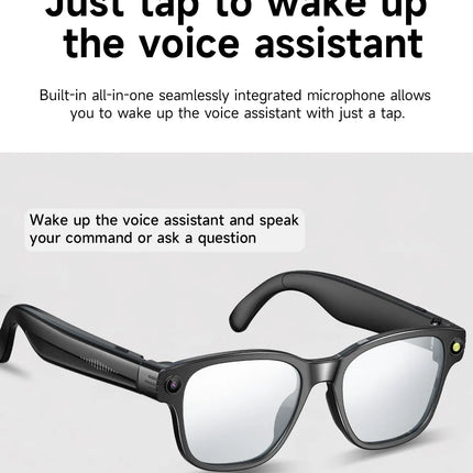 New AI Smart Glasses 800W Camera WIFI+Bluetooth Real-time Transmission Sunglasses Touch Control Video Record Glasses For XIAOMI