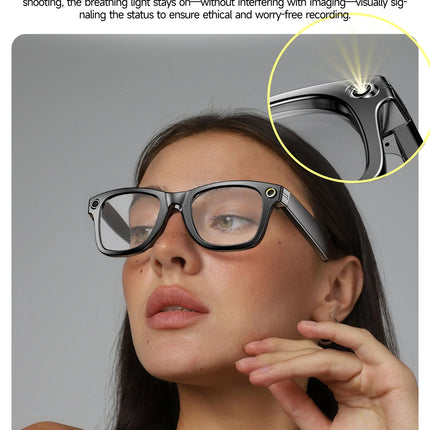 New Men Women 8MP HD Camera Smart Glasses For High-definition Photography Video Recording  Translation Voice Call And Music Play