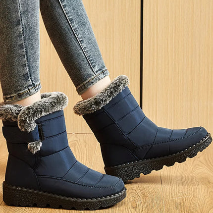Women's Boots 2024 Trend Winter Shoes For Woman Winter Boots Ankle Low Heels Botas Mujer Waterproof Snow Boots With Fur Shoes