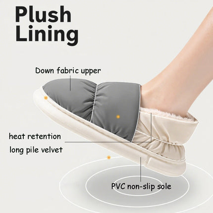 Waterproof Winter Shoes for Men's 2025 New Plush Slippers Women Ankle Boots Warm White Couple Cotton Couples Platform Shoes