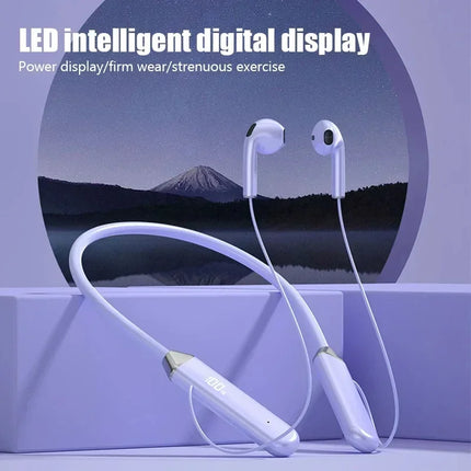 Wireless Neckband Bluetooth Earphones High Sound Quality Stereo Battery Display HD Voice Call Sports Headphones New Product 2025