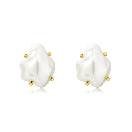 2022 New Elegant French Irregular Baroque Pearl Earrings for Women Simple Temperament Fashion Jewelry Girl Exquisite Accessories