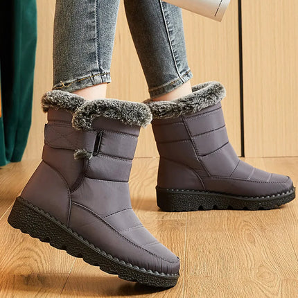 Women's Boots 2024 Trend Winter Shoes For Woman Winter Boots Ankle Low Heels Botas Mujer Waterproof Snow Boots With Fur Shoes