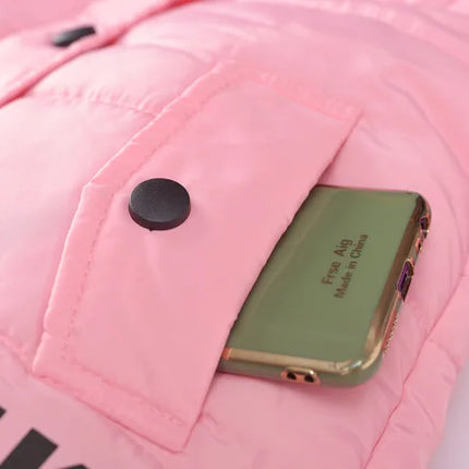 Winter Warm Jackets for Girls Fashion Fur Hooded Children Girls Waterproof Outwear Kids Cotton Lined Parkas