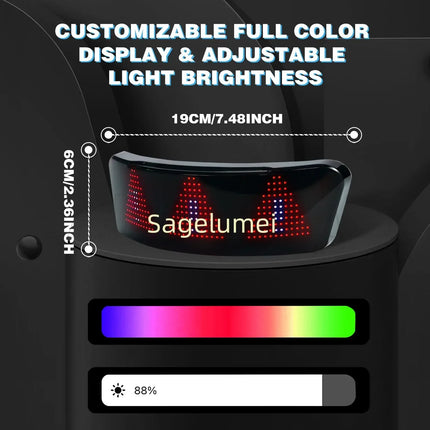 NEW APP Programmable LED Screen DIY Led Helmet Display Motorcycle Helmet Warning Light Night Riding RGB Bike Helmet Taillight
