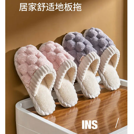 Winter Footwear Flat New Autumn Women Indoor Home Non Slip Versatile House Shoes Warm Plush Cotton Slippers TG06
