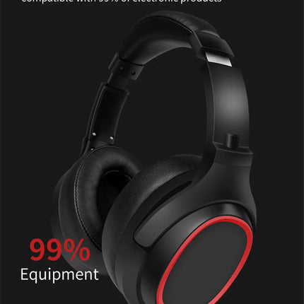 20 H Play Bluetooth Headphones with Large Earmuffs Wireless Earphones with Bass Noise Cancelling and Mic TF-card Support Helmet