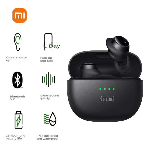 Xiaomi Wireless Bluetooth Headset 5.2 Headphones Sport Gaming Headsets TWS Noise Reduction Earbuds Bass Touch Control for Phones