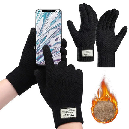 Winter Touchscreen Gloves for Women Men - Soft Knit Warm Stretchy Multi-color, Long Keeper Utility Gloves, Anti-Cold Anti-Slip