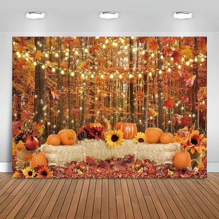Fall Harvest Backdrop Autumn Barn Pumpkin Thanksgiving Maple Photography Background Festivals Party Baby Shower Decor Banner