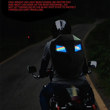 Motorcycle LED Screen Display Cycling Bag Outdoor Riding Helmet Hard Shell Backpack Large Capacity Dynamic Eye Backpack APP DIY