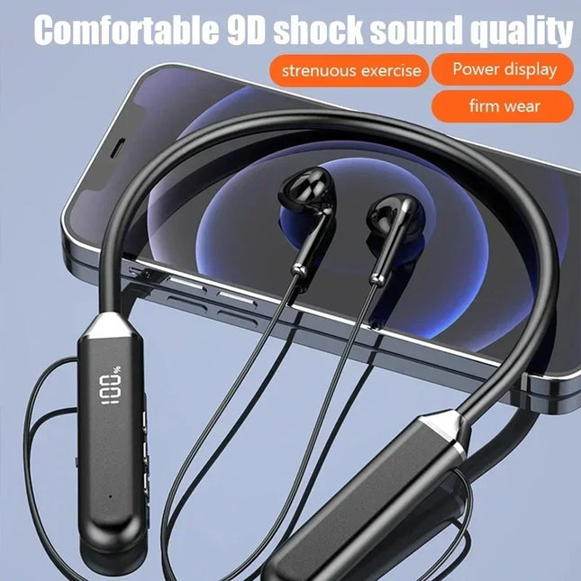 Wireless Neckband Bluetooth Earphones High Sound Quality Stereo Battery Display HD Voice Call Sports Headphones New Product 2025