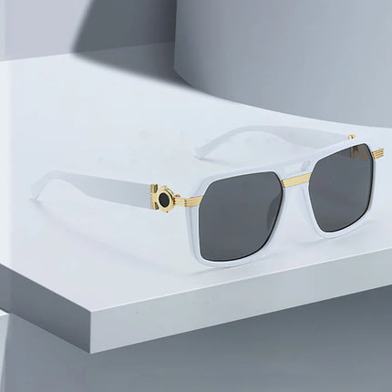 2025 Sunglasses for Women Fashionable Square Frame Glasses with Golden Decorative Lens