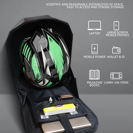 Motorcycle LED Screen Display Cycling Bag Outdoor Riding Helmet Hard Shell Backpack Large Capacity Dynamic Eye Backpack APP DIY