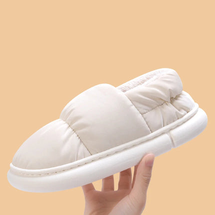 Waterproof Winter Shoes for Men's 2025 New Plush Slippers Women Ankle Boots Warm White Couple Cotton Couples Platform Shoes