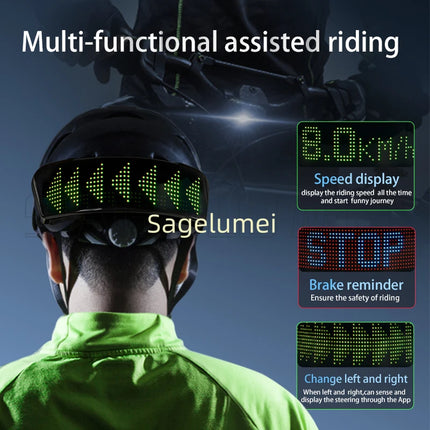 NEW APP Programmable LED Screen DIY Led Helmet Display Motorcycle Helmet Warning Light Night Riding RGB Bike Helmet Taillight