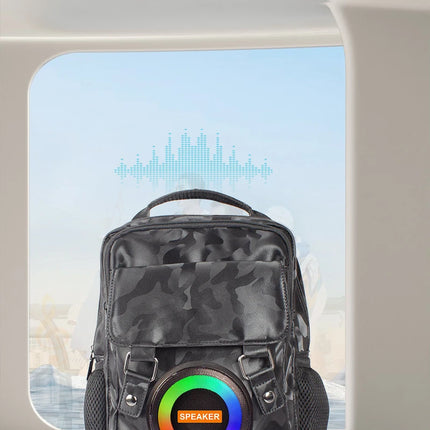 Wireless Bluetooth Speaker Backpack Laptop Bag Hifi Sound Quality Cycling Music School Bag Men's Backpack Cyberpunk Backpack