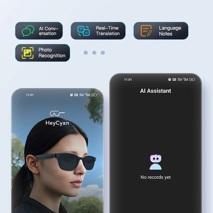 LIGE AI Smart Glasses 4K HD Camera 32GB Memory BT Call Voice Assistant Translate Touch Control Music Player sunglasses Men Women