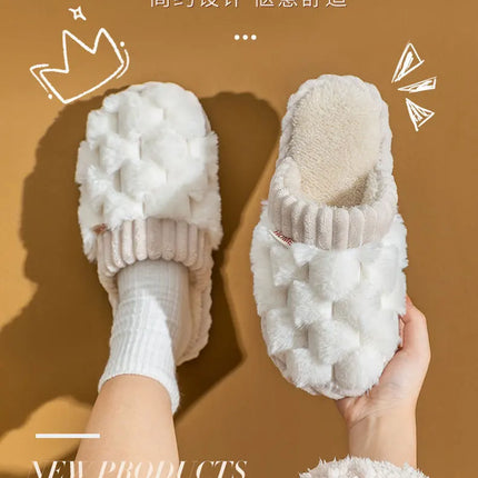 Winter Footwear Flat New Autumn Women Indoor Home Non Slip Versatile House Shoes Warm Plush Cotton Slippers TG06