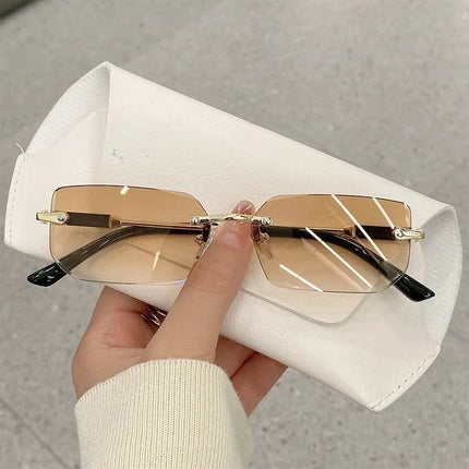 Retro Sunglasses Men Brand Designer Fashion Rimless