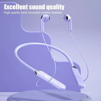 Wireless Neckband Bluetooth Earphones High Sound Quality Stereo Battery Display HD Voice Call Sports Headphones New Product 2025