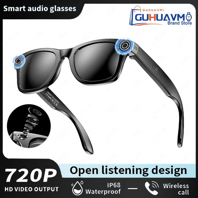 New Men Women 8MP HD Camera Smart Glasses For High-definition Photography Video Recording  Translation Voice Call And Music Play