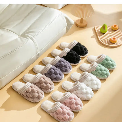 Winter Footwear Flat New Autumn Women Indoor Home Non Slip Versatile House Shoes Warm Plush Cotton Slippers TG06