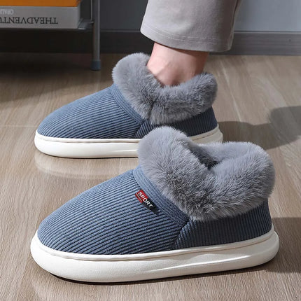 BASATU Winter Women Shoes Casual House Shoes For Men Outdoor Warm Cotton Shoes For Male Indoor Female Plush Snow Boots