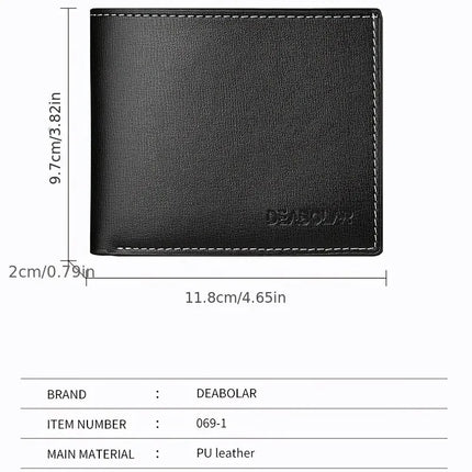 Men's PU Leather Folding Wallet
