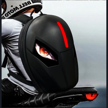 Knight LED Motorcycle Backpack for Men, LED Backpack With DIY Programmable Full Color Screen, Hard Shell Waterproof Helmet Bag