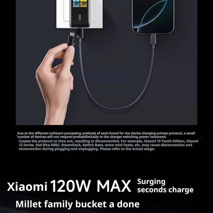 CukTech 10 Ultra GaN Charger 120W MAX Power Adaptor Adaptive Fast Charge Digital Display Mobile Phone Charger Original PD2.0 3.0