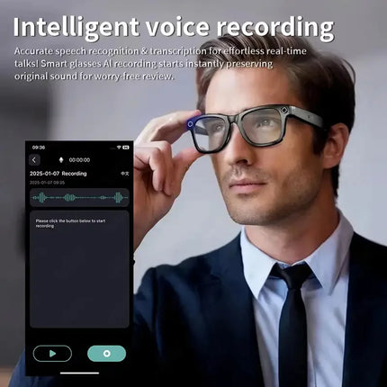 New 800W Camera Glasses Men Color-Changing AI Smart Translation Glasses Photo Video Recording Waterproof Call Smart Sunglasses