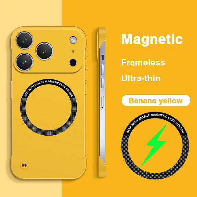 Original High Qualtiy Magnetic Wireless Charging Case for iPhone 17 Pro Max Air 5G Hard Cover Camera Protection Frameless Design