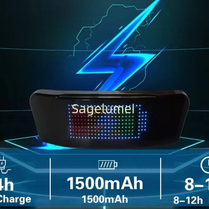 NEW APP Programmable LED Screen DIY Led Helmet Display Motorcycle Helmet Warning Light Night Riding RGB Bike Helmet Taillight
