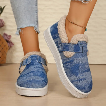 Winter women's outerwear cotton shoes, fashionable and versatile, thick soles, warm, plush, anti-slip, trendy cotton shoes.2025