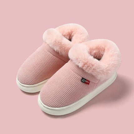 BASATU Winter Women Shoes Casual House Shoes For Men Outdoor Warm Cotton Shoes For Male Indoor Female Plush Snow Boots
