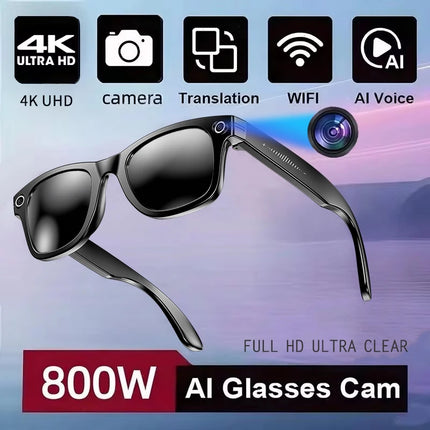 New Men AI Camera Smart Glasses Wifi 800W Pixel 4K Ultra Clear Videography AI Translation 32GB Anti Blue Light Women Glasses