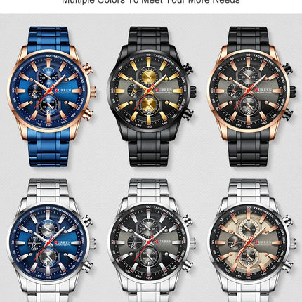 Top Luxury Brand CURREN Quartz Men’s Watch Sport Waterproof